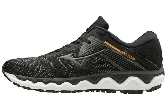 Кроссовки мужские Mizuno Wave Horizon 4 Чер/Т.Сер/Св.Корич - Фото 7 большая