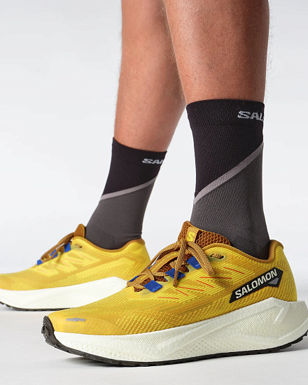 Кроссовки мужские Salomon Aero Blaze 3 Grvl Spicy Mustard/Vanilla Ice/Nautical Blue - Фото 4 большая