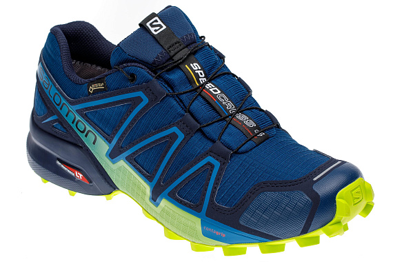 Кроссовки мужские Salomon Speedcross 4 GTX Poseidon/Navy Blazer/Lime Green - Фото 3 большая