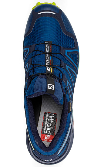 Кроссовки мужские Salomon Speedcross 4 GTX Poseidon/Navy Blazer/Lime Green - Фото 5 большая