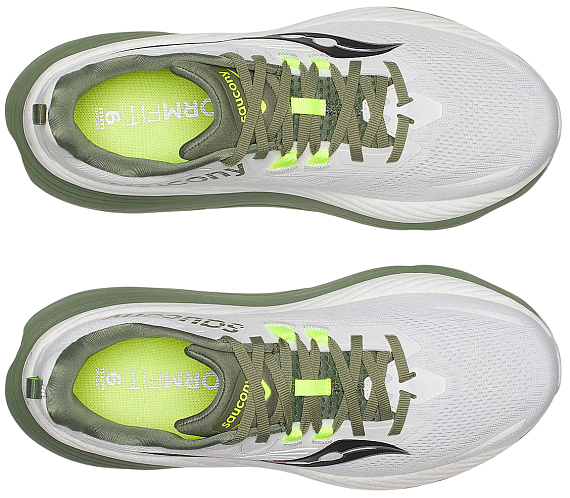 Кроссовки мужские Saucony Hurricane 24 White/Olivine - Фото 3 большая
