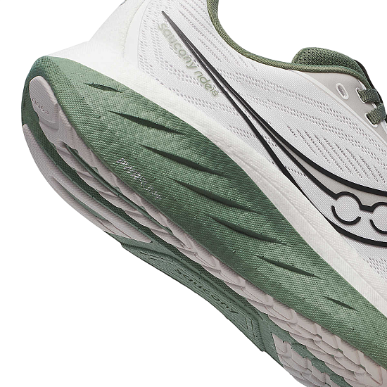 Кроссовки мужские Saucony Ride 18 White/Olivine - Фото 3 большая