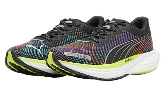 Кроссовки мужские Puma Deviate Nitro 2 Black/Lime Pow/White - Фото 3 большая