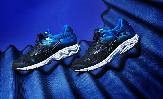 Кроссовки мужские Mizuno Wave Inspire 15 Blue Graphite/Snorkel Blue - Фото 3 большая