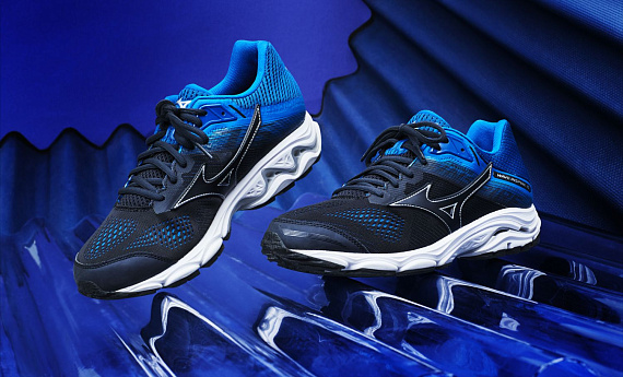 Кроссовки мужские Mizuno Wave Inspire 15 Blue Graphite/Snorkel Blue - Фото 4 большая