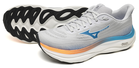 Кроссовки мужские Mizuno Wave Sky 9 Cloudscape/Blue Jewel/Lava Ora - Фото 10 большая