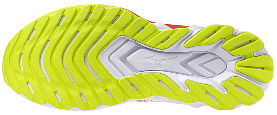 Кроссовки мужские Mizuno Wave Skyrise 7 White/Orange.com/Evening Primr - Фото 2 большая