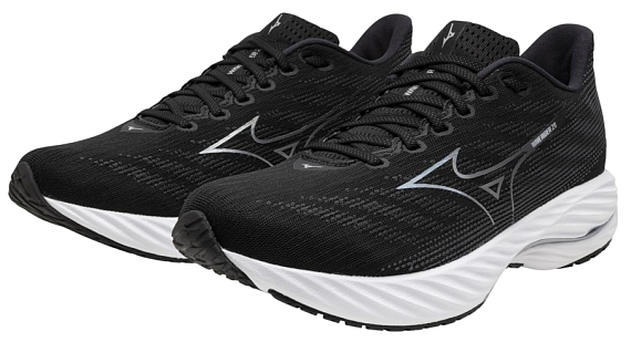 Кроссовки мужские Mizuno Wave Rider 28 Black/Silver/Ebony - Фото 8 большая