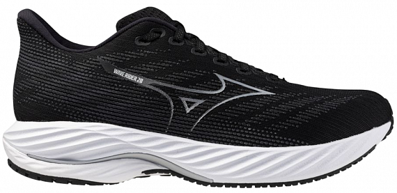 Кроссовки мужские Mizuno Wave Rider 28 Black/Silver/Ebony - Фото 1 большая