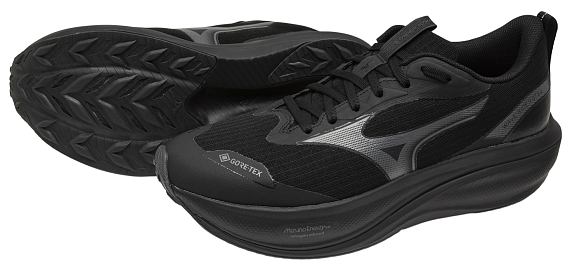 Кроссовки мужские Mizuno Wave Rider Gtx 4 Black/Black Sand - Фото 6 большая