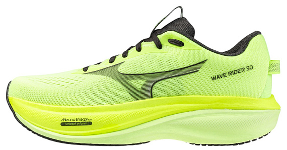 Кроссовки мужские Mizuno Wave Rider 30 Lime Pulp/Black Oyster/GF White - Фото 3 большая
