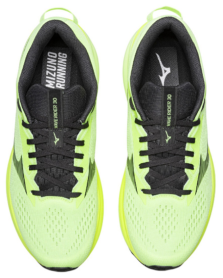 Кроссовки мужские Mizuno Wave Rider 30 Lime Pulp/Black Oyster/GF White - Фото 2 большая