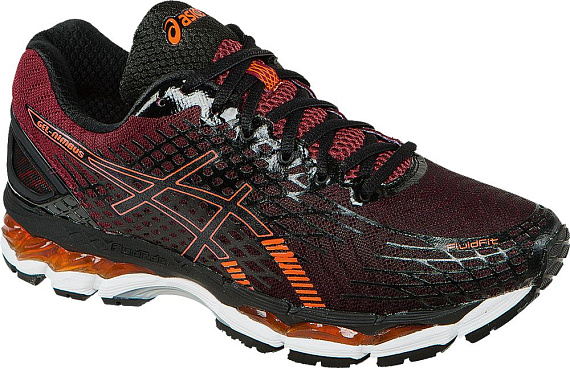 Кроссовки мужские ASICS GEL-NIMBUS 17 черный/ оранжевый/ темно-красный - Фото 1 большая