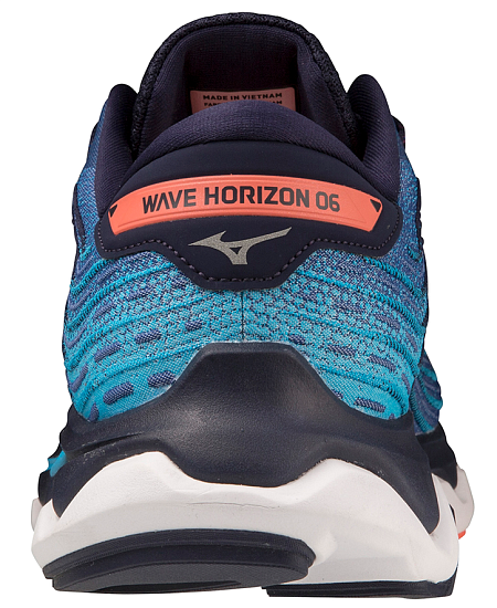 Кроссовки мужские Mizuno Wave Horizon 6 SurfWeb/Silver/NeonFlame - Фото 4 большая