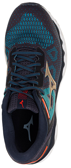 Кроссовки мужские Mizuno Wave Horizon 5 чернильн/зол/син - Фото 2 большая