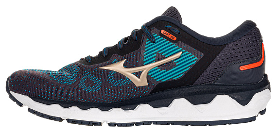 Кроссовки мужские Mizuno Wave Horizon 5 чернильн/зол/син - Фото 5 большая