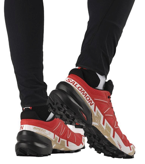 Кроссовки мужские Salomon Speedcross 6 Fird/Black/Safari - Фото 9 большая