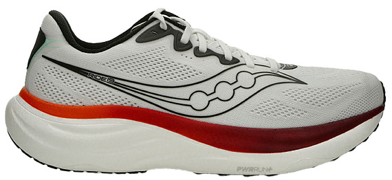 Кроссовки мужские Saucony Ride 19 White/Crimson - Фото 1 большая
