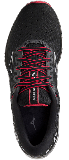 Кроссовки Mizuno Wave Rider 26 Amsterdam Black/White/Tango Red - Фото 4 большая
