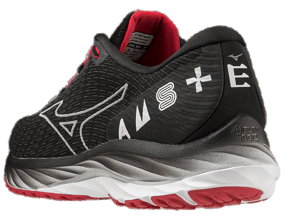 Кроссовки Mizuno Wave Rider 26 Amsterdam Black/White/Tango Red - Фото 5 большая