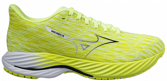 Кроссовки мужские Mizuno Wave Rider 28 Neo Lime/Black/Acid Lime - Фото 1 большая