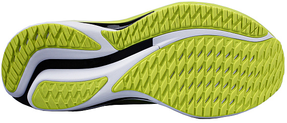 Кроссовки мужские Mizuno Wave Rider 28 Neo Lime/Black/Acid Lime - Фото 4 большая
