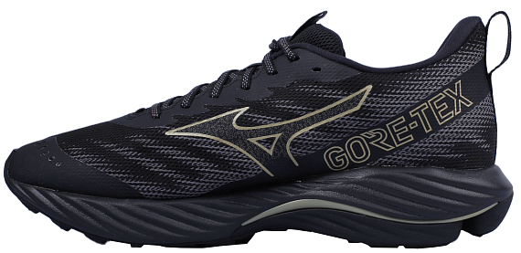 Кроссовки мужские Mizuno Wave Rider Gtx 2 Black/Gloden Halo/Quiet Shade - Фото 2 большая