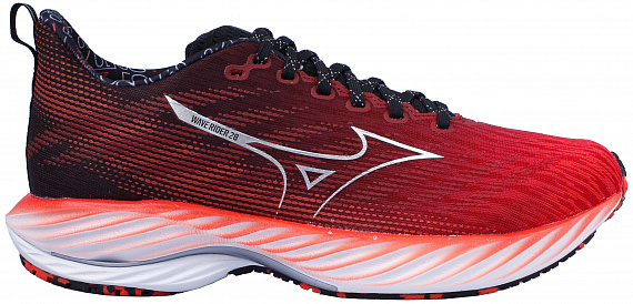 Кроссовки Mizuno Wave Rider 28 Ignition Red/Silver/Black - Фото 1 большая
