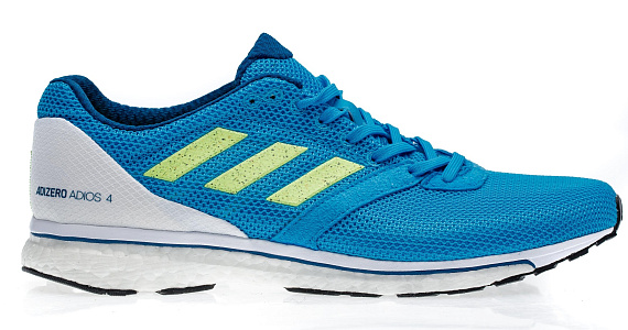 Кроссовки мужские Adidas Adizero Adios 4 Shock Cyan/Hi-Res Yellow/Legend Marine - Фото 1 большая