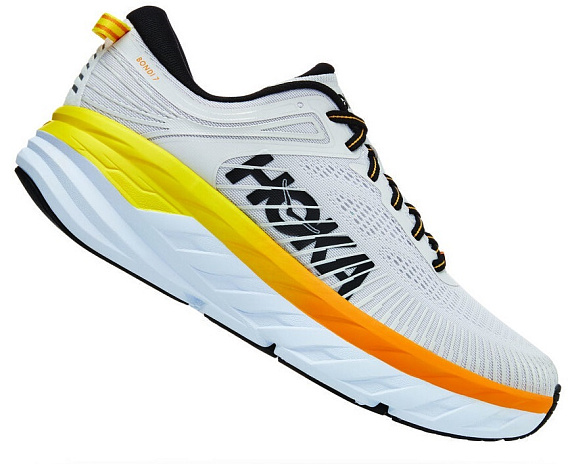 Кроссовки мужские Hoka Bondi 7 Nimbus Cloud/Radiant Yellow - Фото 2 большая