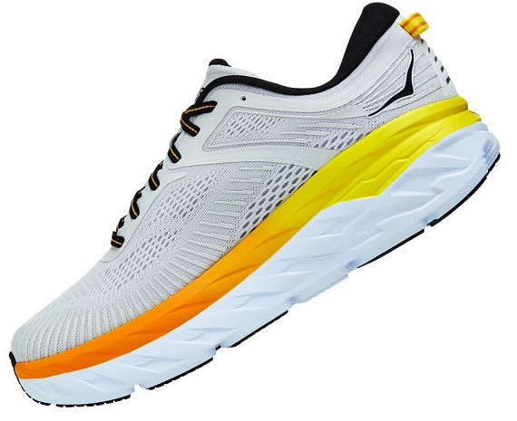 Кроссовки мужские Hoka Bondi 7 Nimbus Cloud/Radiant Yellow - Фото 4 большая