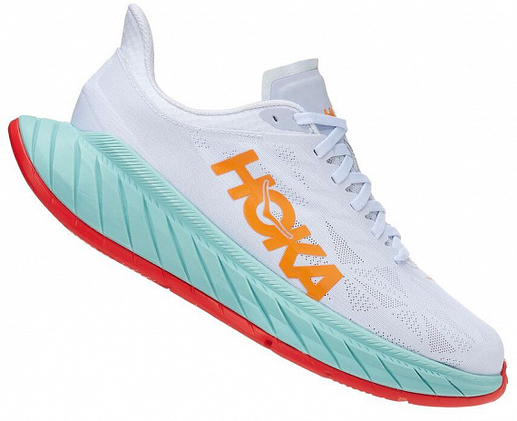 Кроссовки мужские Hoka M Carbon X 2 White/Blazing Orange - Фото 1 большая