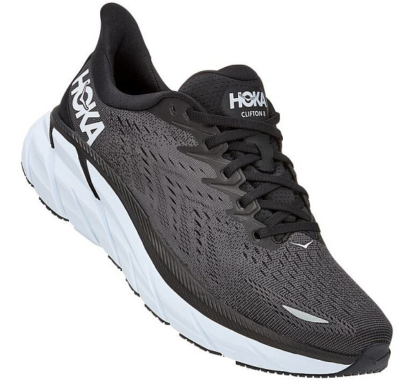 Кроссовки мужские Hoka M Clifton 8 Black/White - Фото 2 большая
