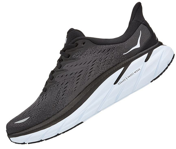 Кроссовки мужские Hoka M Clifton 8 Black/White - Фото 3 большая