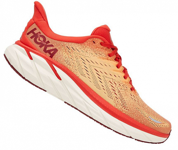 Кроссовки мужские Hoka M Clifton 8 Fiesta/Blazing Orange - Фото 1 большая