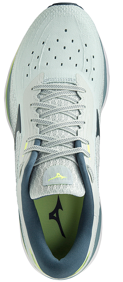 Кроссовки мужские Mizuno Wave Sky 5 св.гол/т.син-гол/нео.лайм - Фото 4 большая