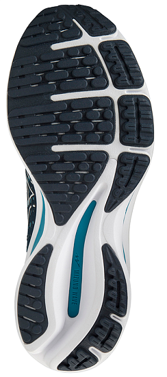 Кроссовки мужские Mizuno Wave Rider 25 т.син-зел/бел/зел - Фото 2 большая