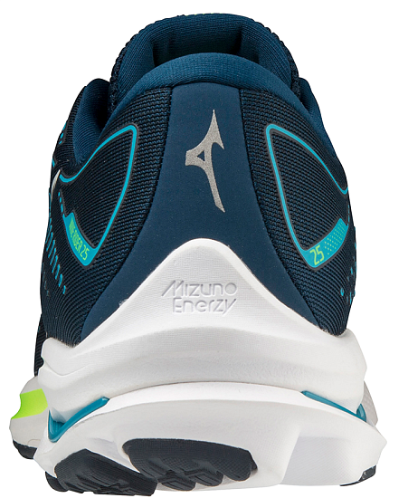 Кроссовки мужские Mizuno Wave Rider 25 т.син-зел/бел/зел - Фото 5 большая