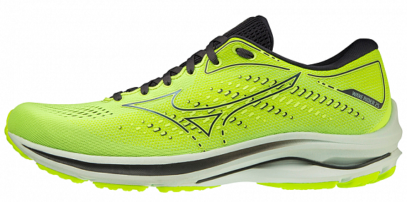 Кроссовки мужские Mizuno Wave Rider 25 нео.лайм/т.син/св.гол - Фото 1 большая