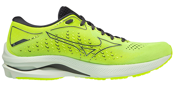 Кроссовки мужские Mizuno Wave Rider 25 нео.лайм/т.син/св.гол - Фото 3 большая