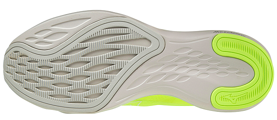 Кроссовки мужские Mizuno Wave Shadow 5 нео.лайм/бел/св.пурпур-син - Фото 2 большая