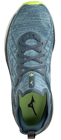 Кроссовки мужские Mizuno Wave Sky Neo 2 гол/т.син/нео.лайм - Фото 4 большая
