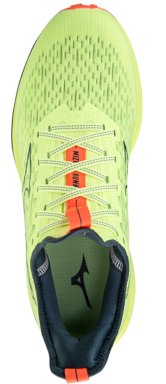 Кроссовки мужские Mizuno Wave Rider Neo 2 нео.лайм/т.син-гол/кр-оранж - Фото 4 большая