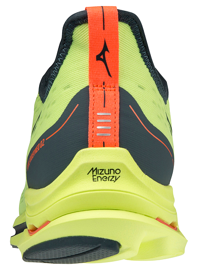 Кроссовки мужские Mizuno Wave Rider Neo 2 нео.лайм/т.син-гол/кр-оранж - Фото 5 большая