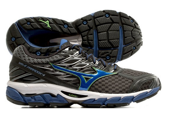 Кроссовки мужские Mizuno Wave Paradox 4 Dark Shadow/True Blue/Jasmine Green - Фото 3 большая