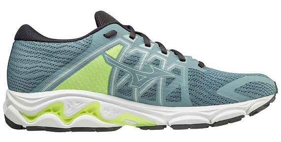 Кроссовки мужские Mizuno Wave Equate 6 Smoke Blue/Ebony/Neo Lime - Фото 2 большая