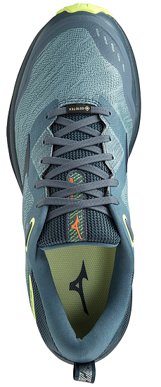 Кроссовки мужские Mizuno Wave Rider Gtx Orion Blue/Orion Blue/Neo Lime - Фото 2 большая