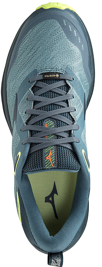 Кроссовки мужские Mizuno Wave Rider Gtx Orion Blue/Orion Blue/Neo Lime - Фото 4 большая