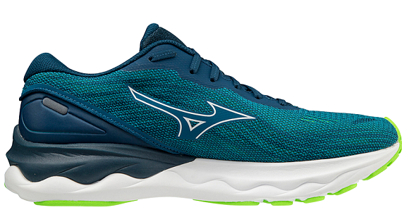 Кроссовки мужские Mizuno Wave Skyrise 3 Algiers Blue/White/Green Gecko - Фото 2 большая