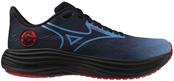 Кроссовки Mizuno Wave Rider 29 Amsterdam Black/All Aboard/High Risk Red - Фото 1 большая